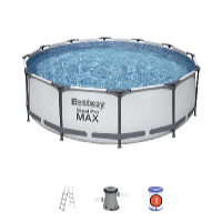 Bestway Bazén Steel Pro 3,66 x 1 m, kartušová filtrace, bezpečnostní schůdky