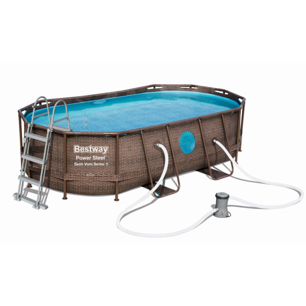 Bestway Bazén Power Steel Rattan Swim Vista 4,27 x 2,5 x 1 m set včetně příslušenství